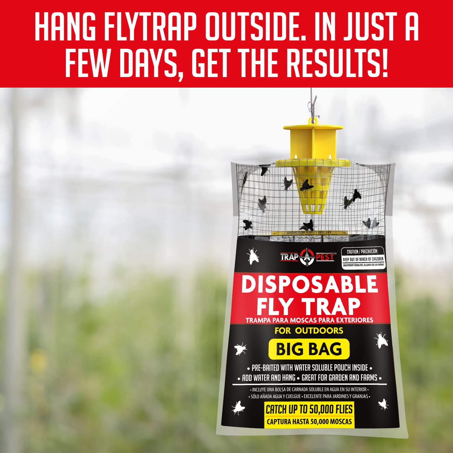 TRAP A PEST bait packet activated by water helps attract pests in outdoor spaces.