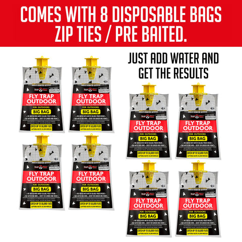 TRAP A PEST disposable fly trap set saves cleanup time after use