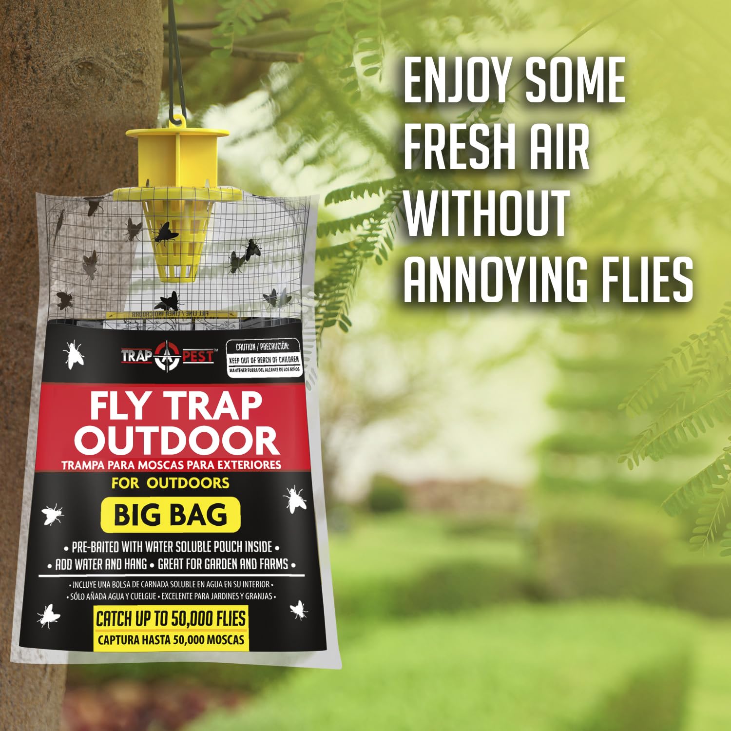 TRAP A PEST easy-hang fly trap bag simplifies setup