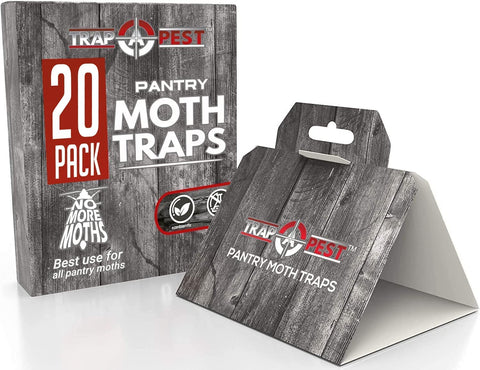 TRAP A PEST pantry moth trap pack front blends with cabinet while catching moths.