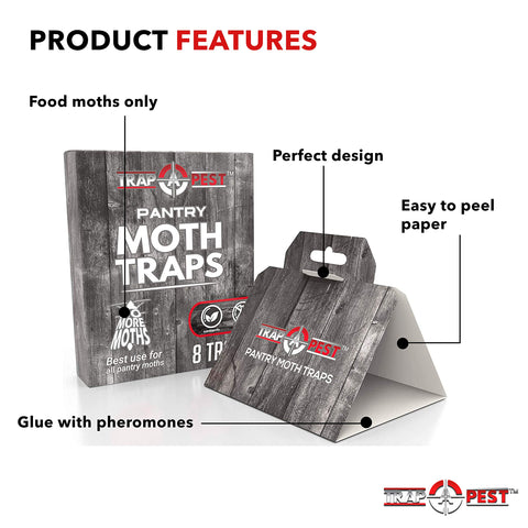 TRAP A PEST pheromone lure detail demonstrates targeted attractants for pantry moths