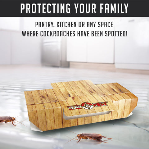 TRAP A PEST Roach Bait Pouch placement demonstrates easy setup for discreet action.