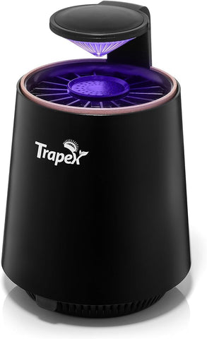 Trapex Indoor Fly Trap front view with a sleek black design for home use.