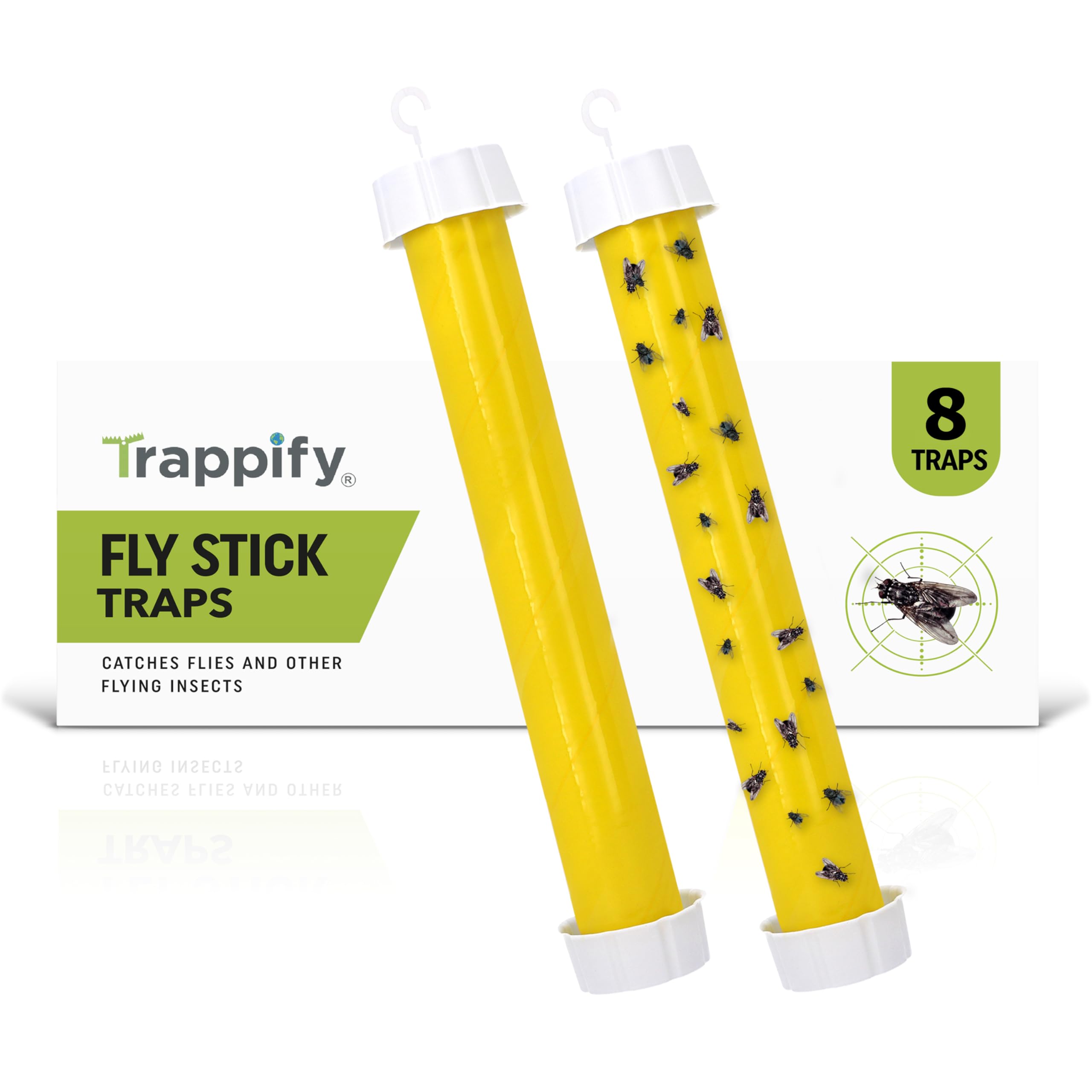 Trappify 8-pack ready-to-use traps fit compact indoor and outdoor areas.