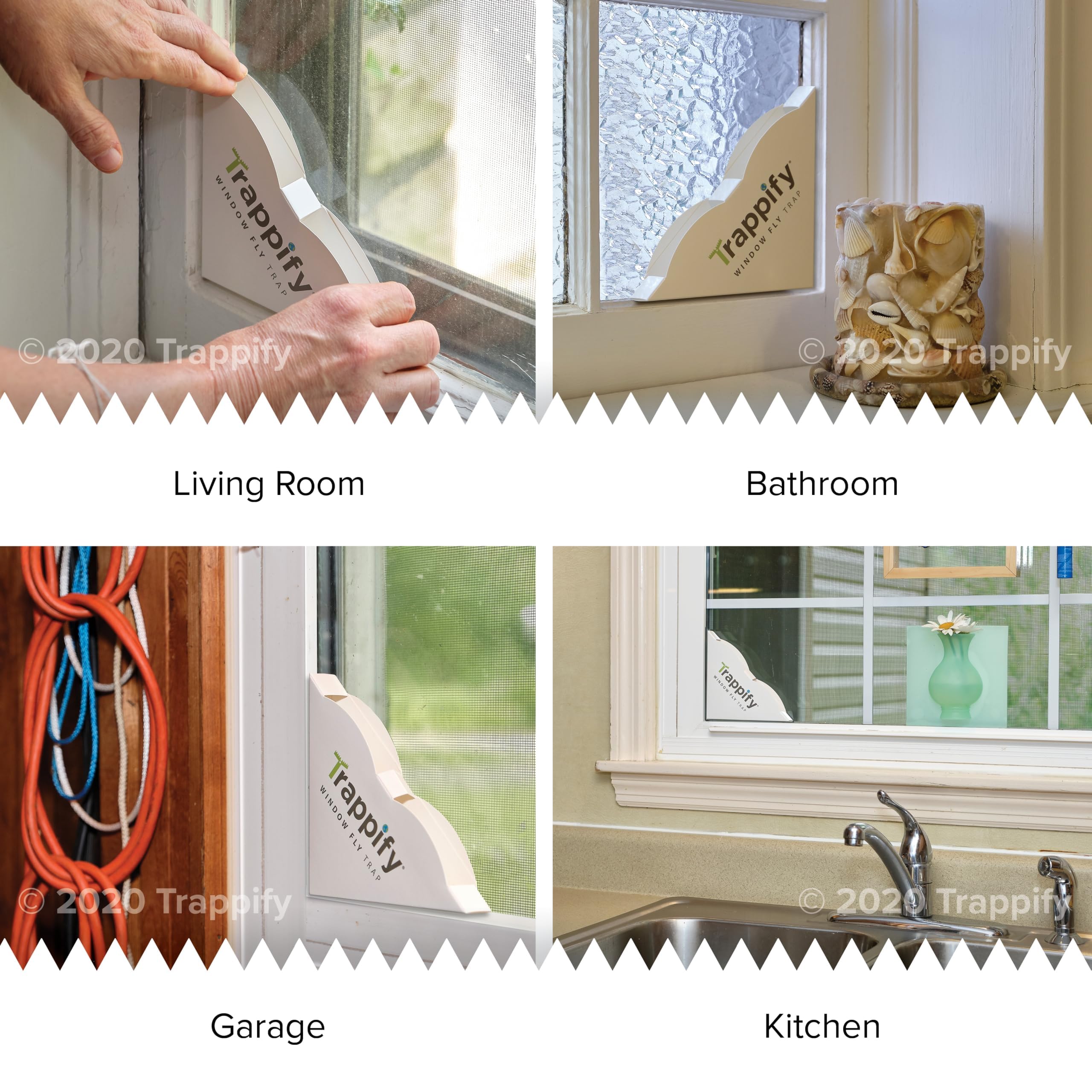 Trappify Gnat Trap Indoor adhesive strip close-up demonstrates mess-free setup.
