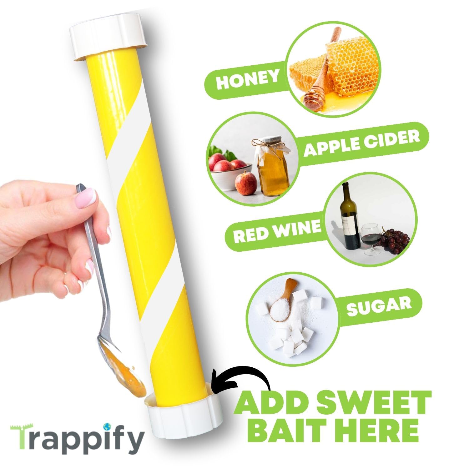 Trappify water-resistant fly trap mounted on a porch