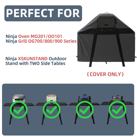 TRAVELIT Ninja Woodfire cover back view shields the oven from moisture.