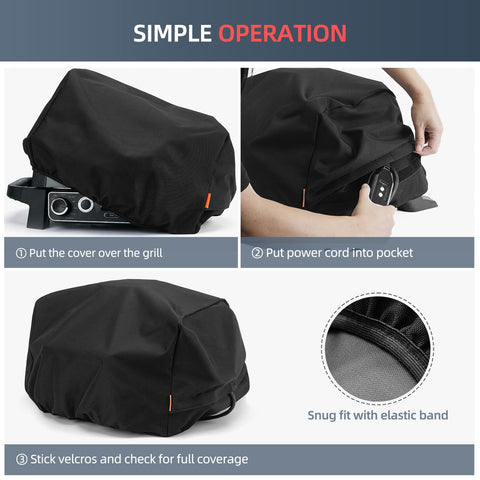 TRAVELIT Ninja Woodfire OG700 cover inverted cord storage pocket keeps cord dry
