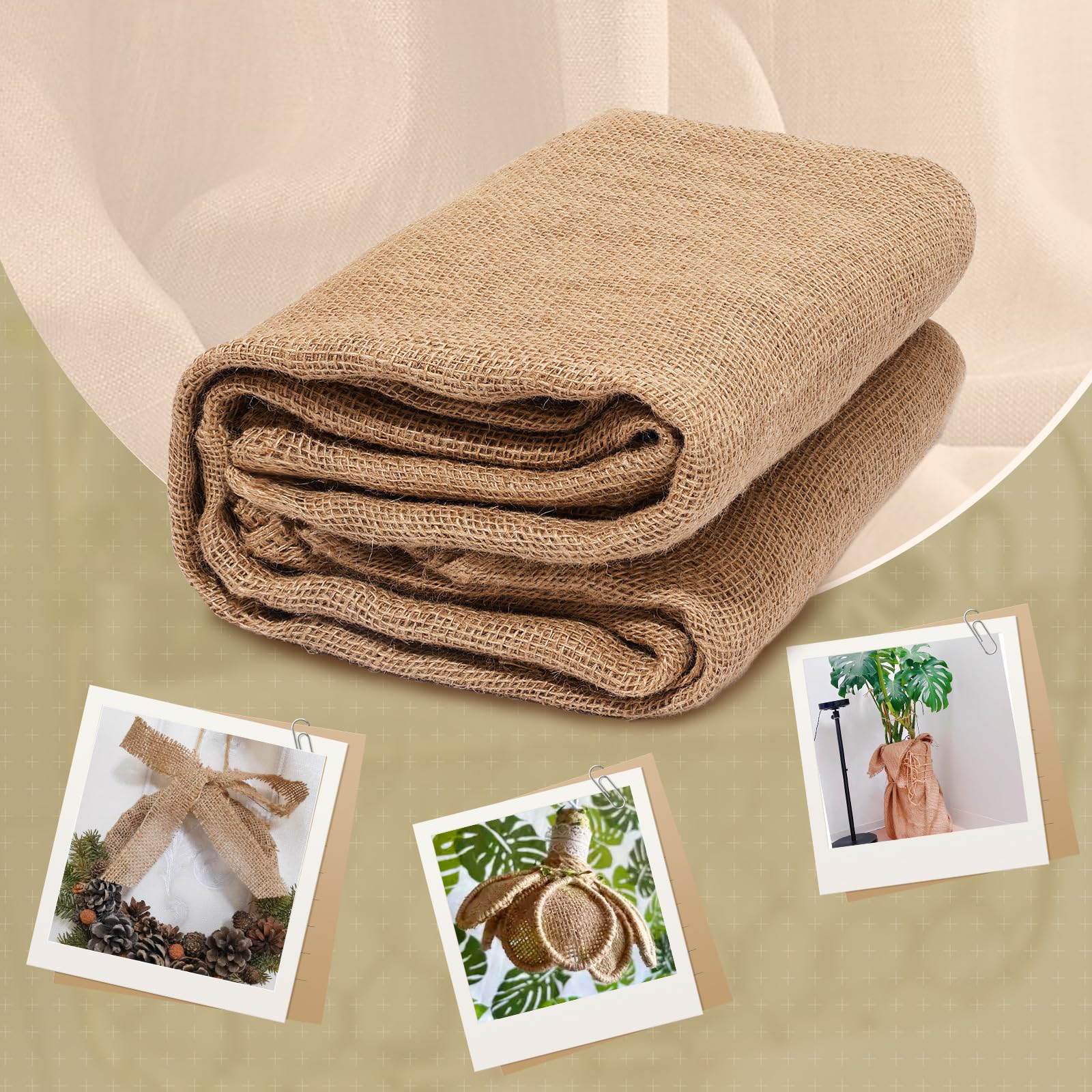 TravLand burlap just married banner crafted for boho celebrations.
