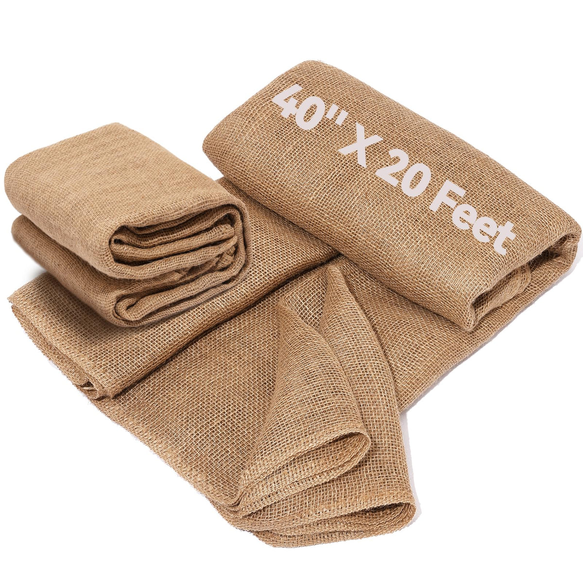 TravLand natural burlap acts as a breathable weed barrier for garden beds.