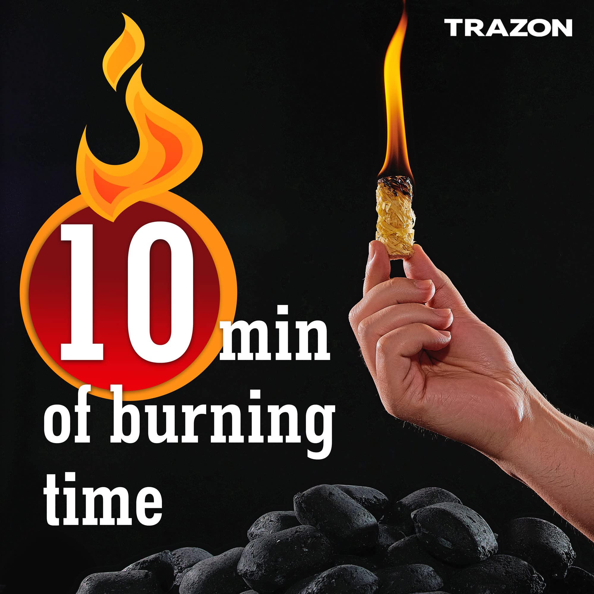 Trazon campfire setup with fatwood bundle for cozy flames