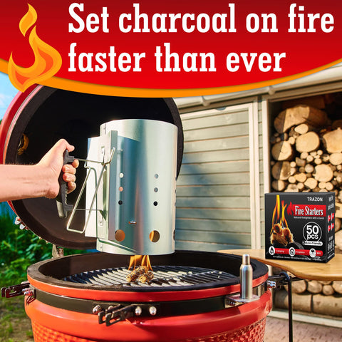 Trazon fire pit wood starter creates steady outdoors flames
