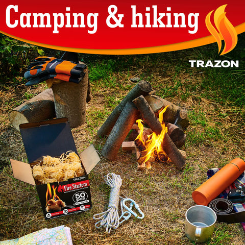 Trazon indoor/outdoor fire starter versatile for fireplace or stove