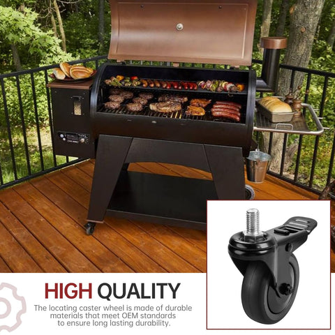 Louisiana Grill compatible caster wheel enhances maneuverability while cooking