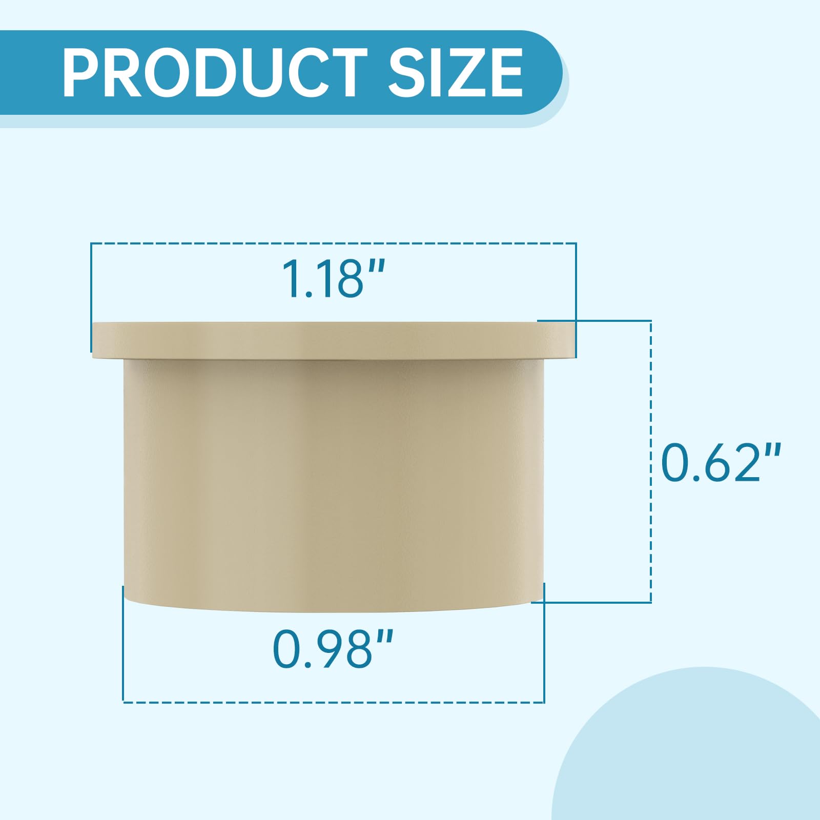 Trdzi pool hole cover beige 1-inch pack shows 30 caps for full fence coverage