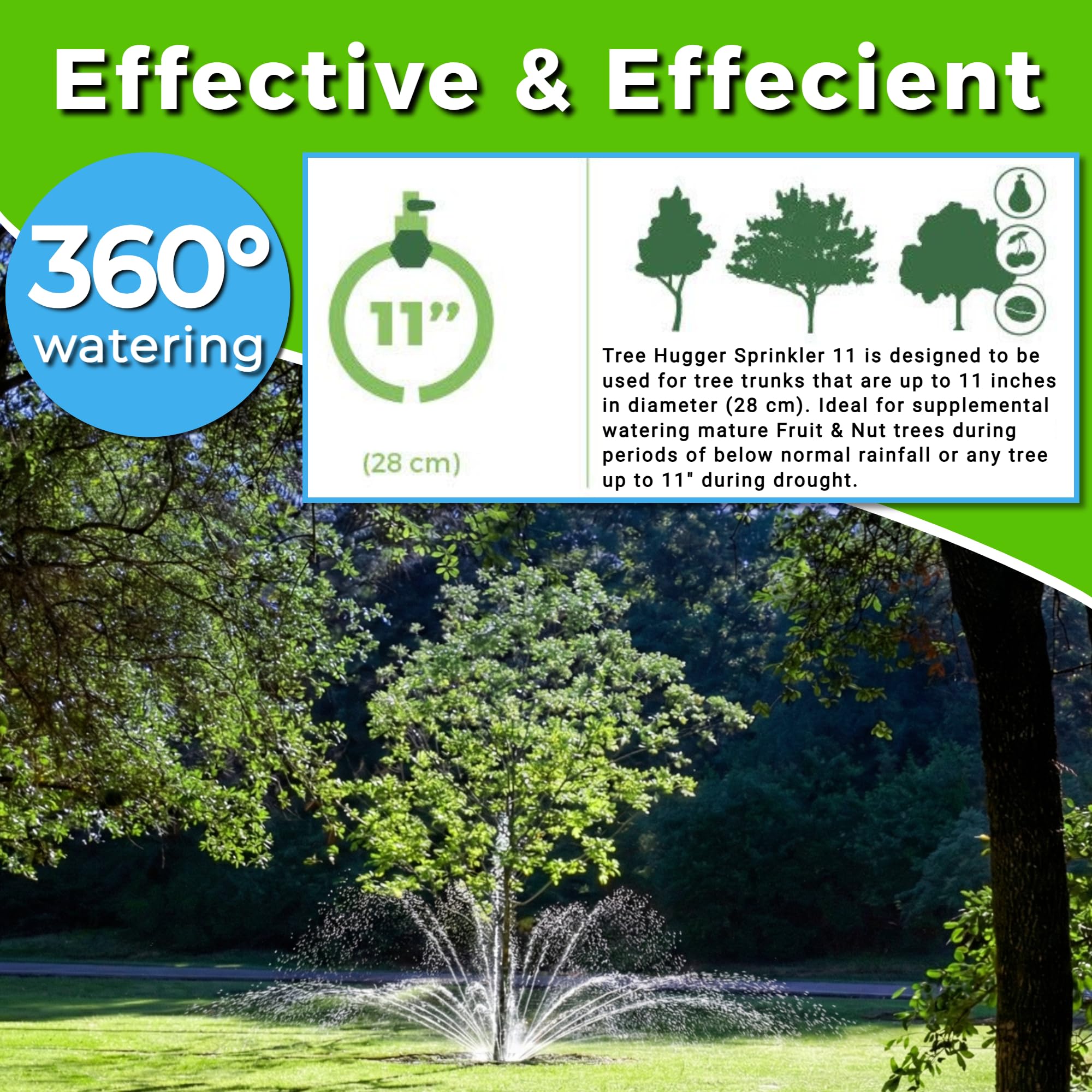 Tree Hugger hose attachment with minimal assembly for quick, movable watering.