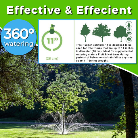 Tree Hugger hose attachment with minimal assembly for quick, movable watering.