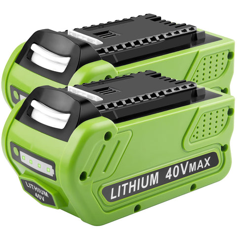 TREE.NB 2-pack 6000mAh 40V battery front view for extended outdoor use