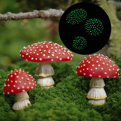 Tree Poetry mini mushroom figurines with realistic detail for enchanting fairy gardens.