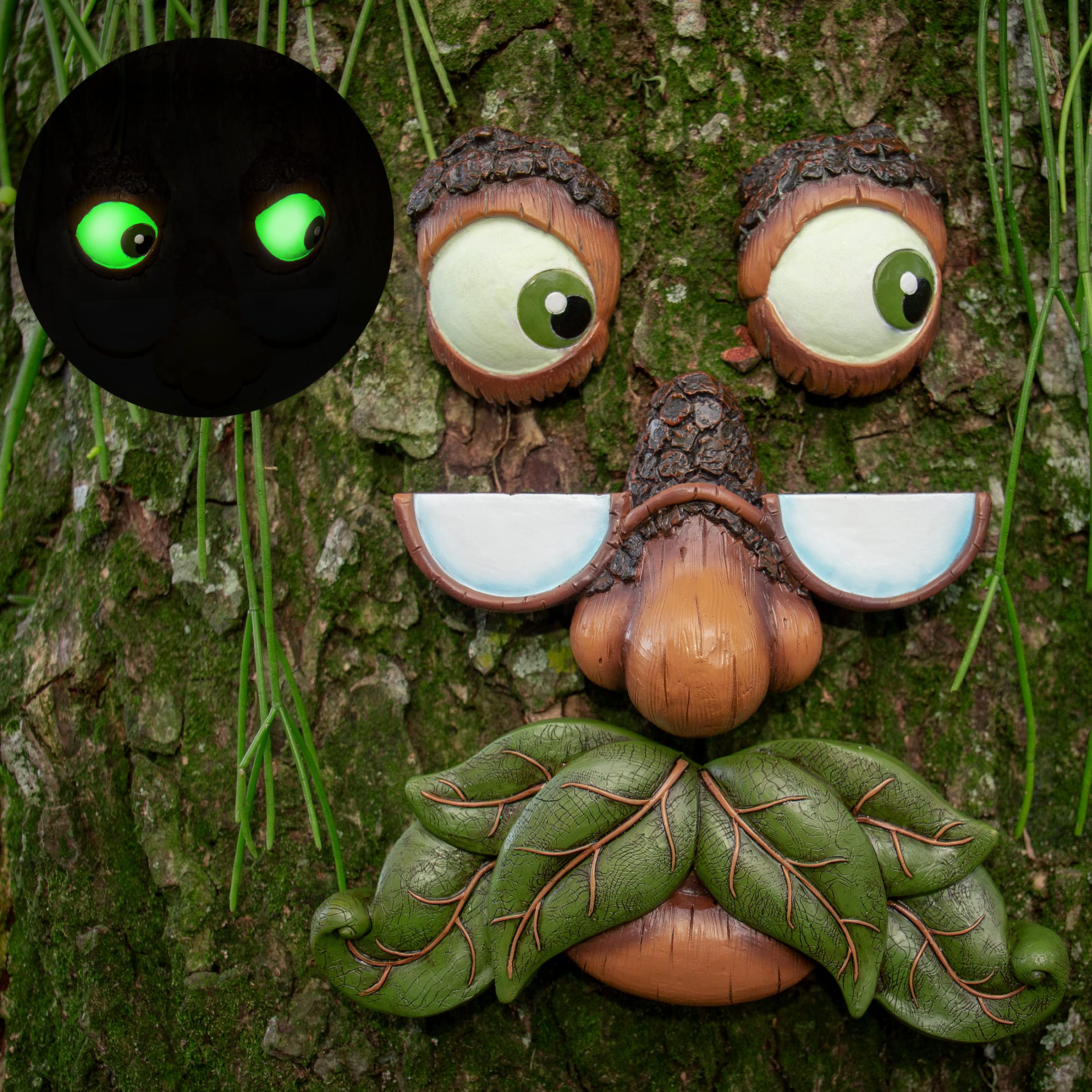 Tree Poetry Old Man Tree Hugger face decor for outdoors with whimsical charm.