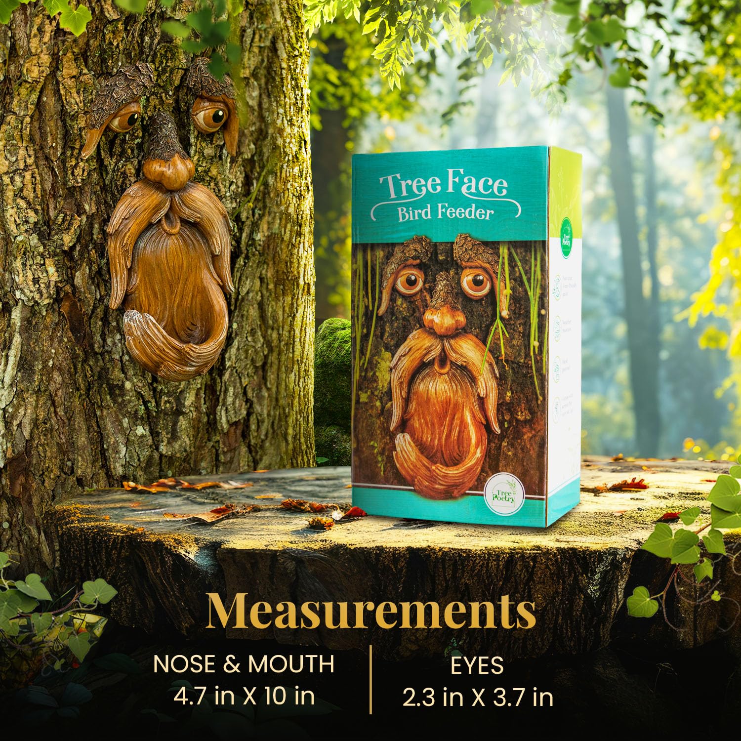 Tree Poetry seed-area attracts birds for natural charm.