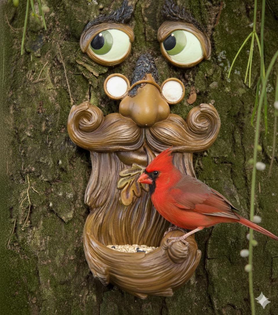 Tree Poetry Tree Faces Decor Outdoor adds whimsy to your garden and invites birds.