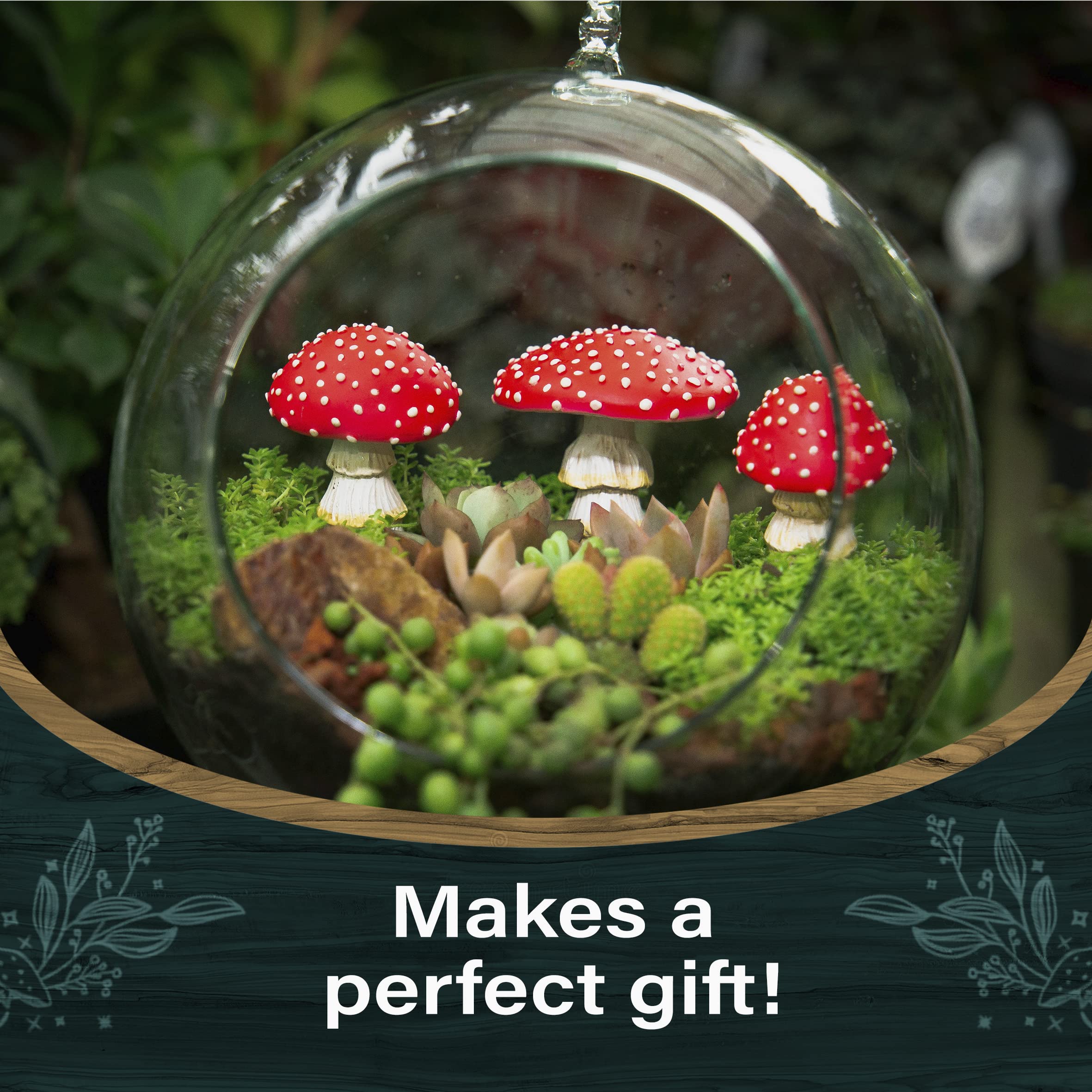 Tree Poetry weather-resistant polyresin mushrooms endure outdoor use in all seasons.