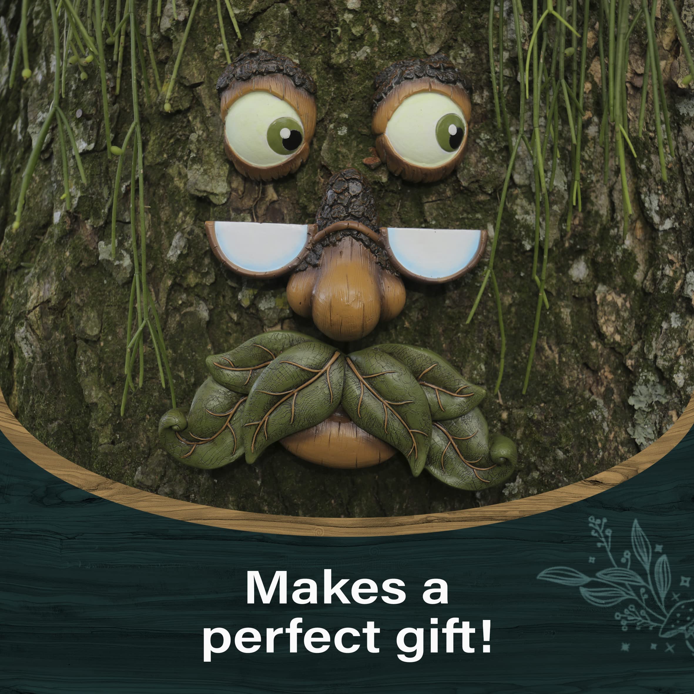 Tree Poetry weather-resistant tree face suitable for indoors or outdoors.