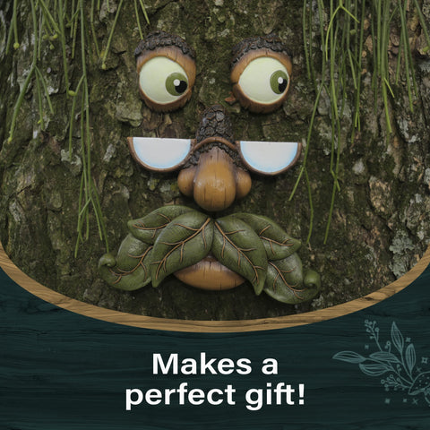 Tree Poetry weather-resistant tree face suitable for indoors or outdoors.