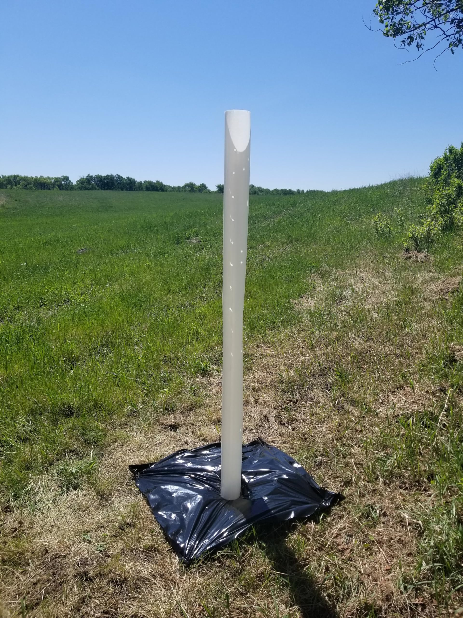 Ground contact edge of Tree Pro Tube Shelter aligns with planting bed