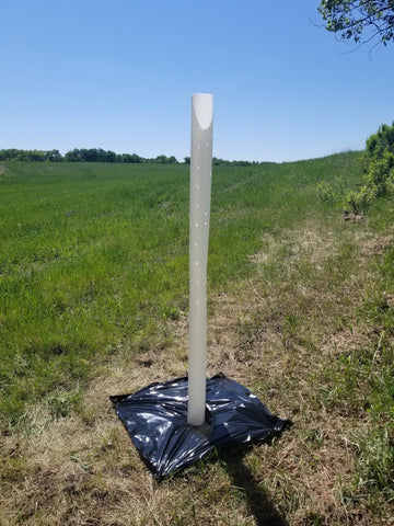 Ground contact edge of Tree Pro Tube Shelter aligns with planting bed