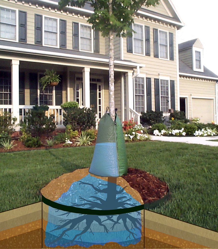 Closeup of Treegator's UV-treated polyethylene construction for durability.
