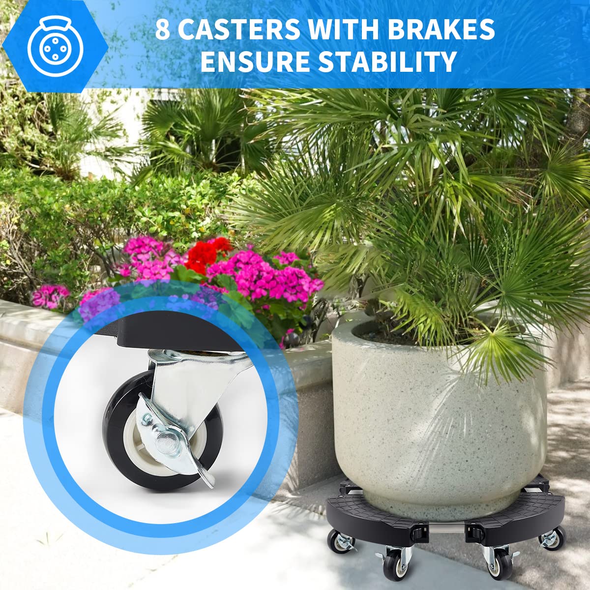 TreeGun outdoor indoor plant cart for versatile placement