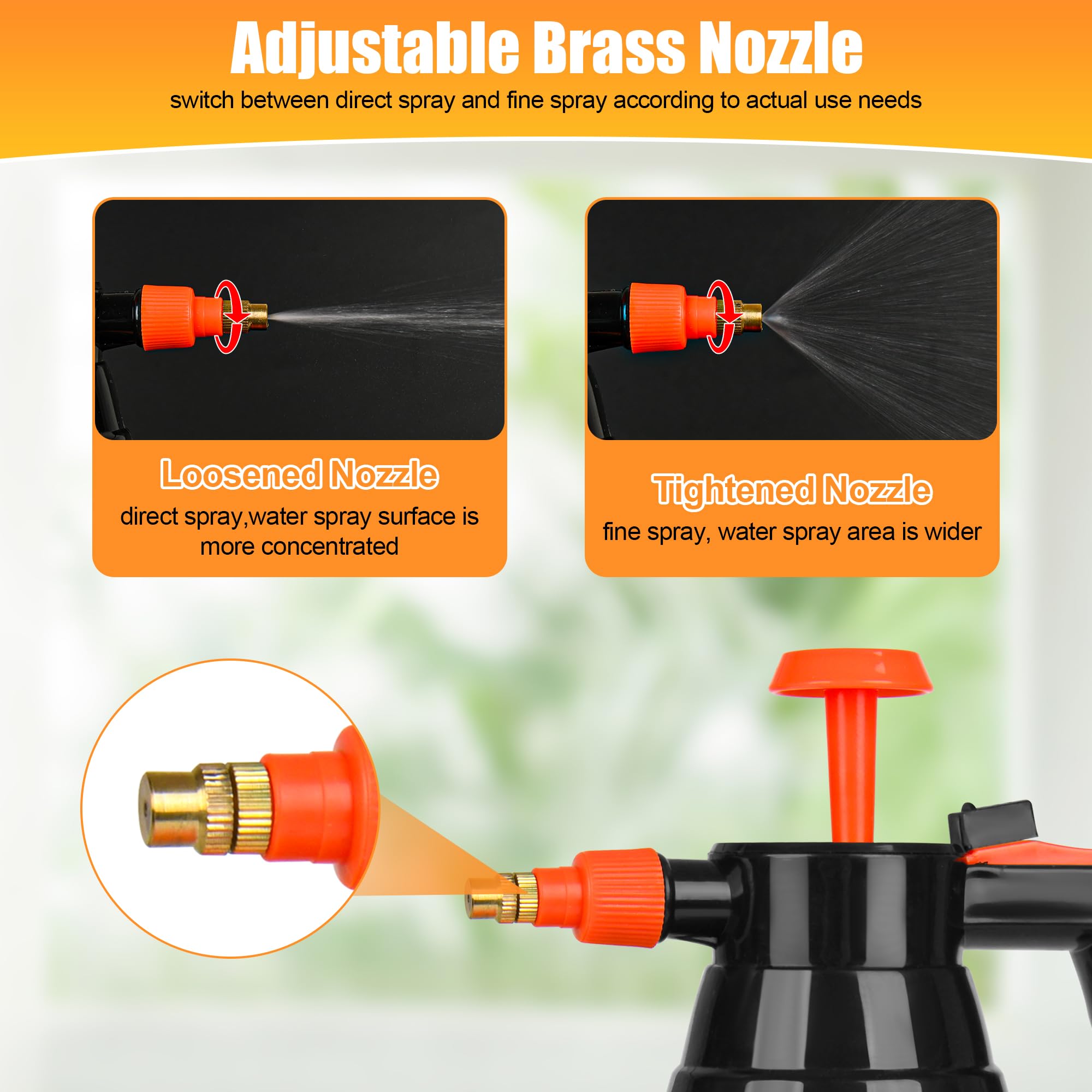 Treehac adjustable brass nozzle for customizable spray patterns.