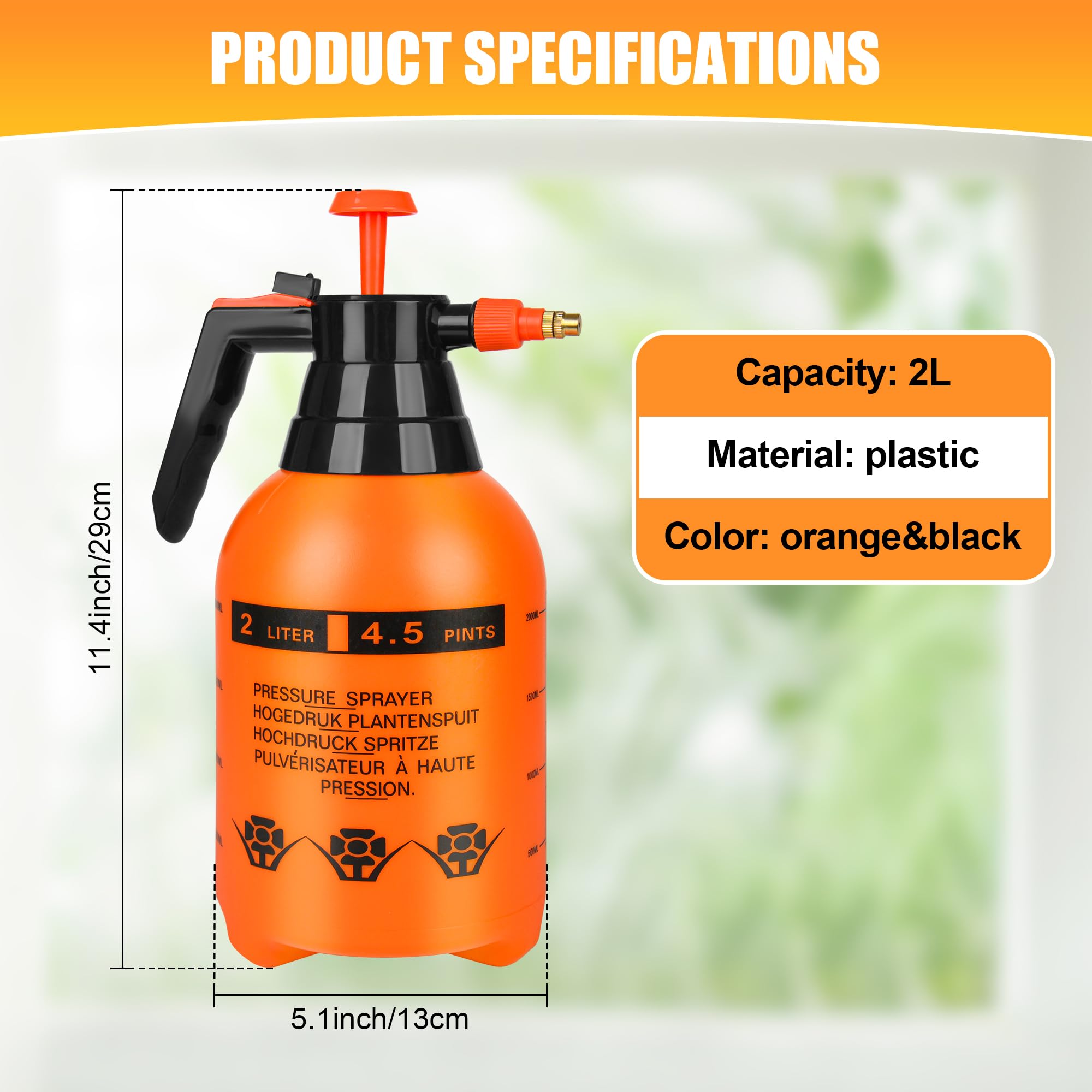 Treehac handheld sprayer with ergonomic handle reduces fatigue during use.