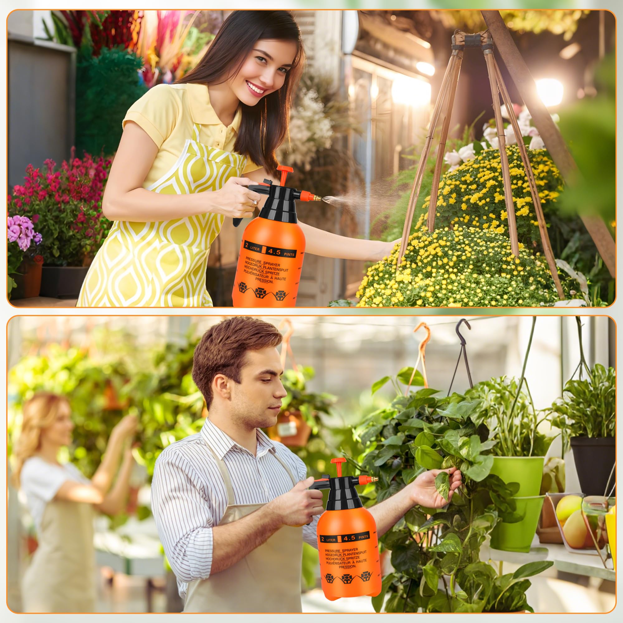 Treehac orange sprayer offers high visibility and easy identification.