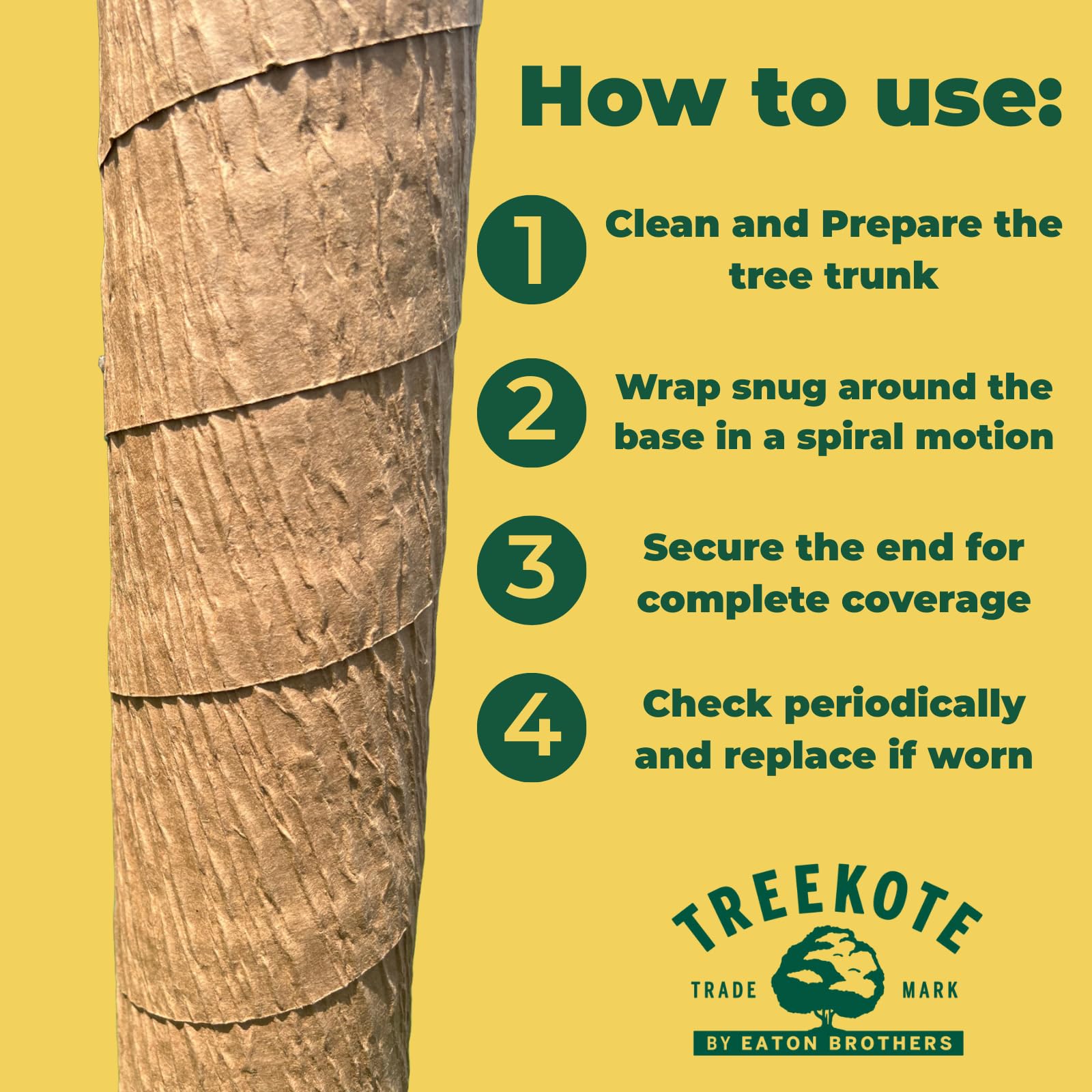 Treekote crepe-paper closeup highlighting breathable bark protection
