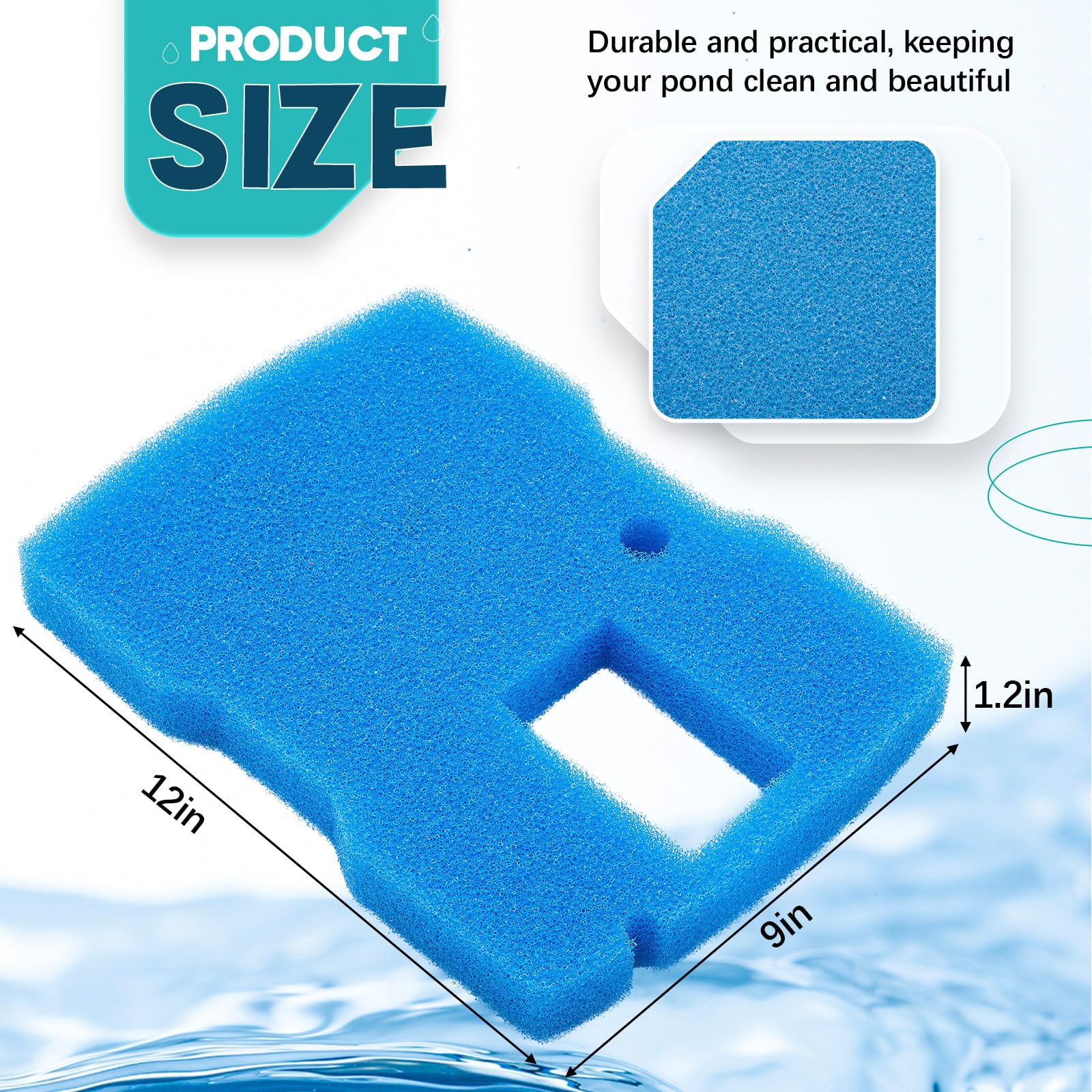 Treela replacement pond filter pad set of two for continuous filtration.