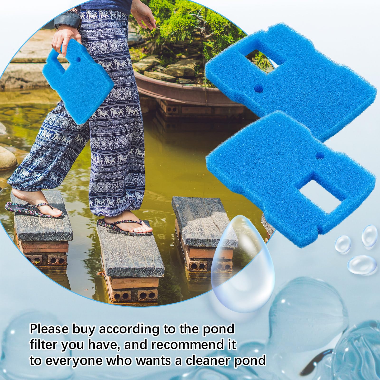 Treela water-cleaning sponge pad promotes a healthier pond habitat.