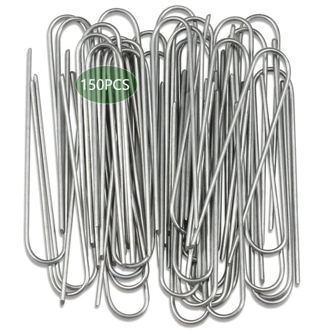 TreeLen landscape staples 6in galvanized close-up showing durable construction for long-lasting fabric security.