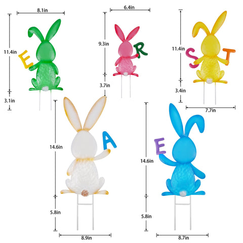 Treewoll bunny stake with white finish for weather-resistant display.