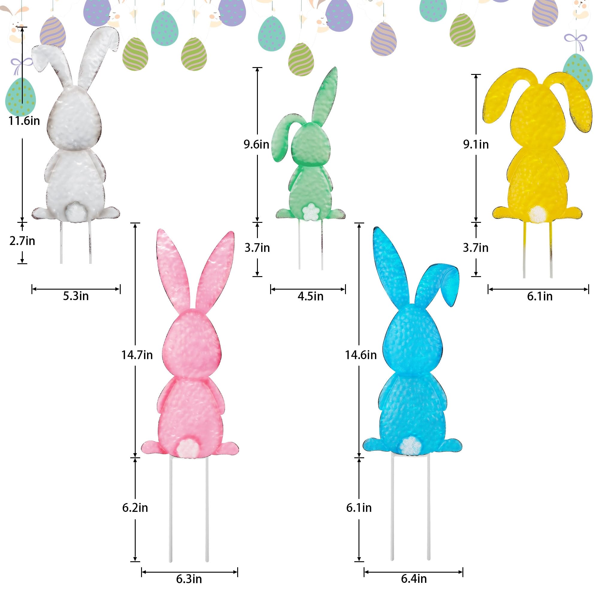 Treewoll Easter bunny stake in pink brightens porches with weatherproof color.