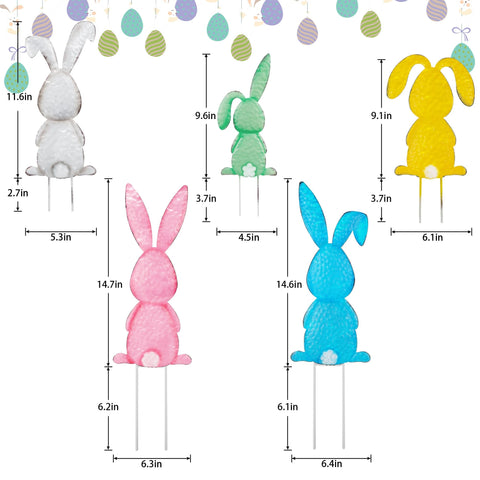 Treewoll Easter bunny stake in pink brightens porches with weatherproof color.