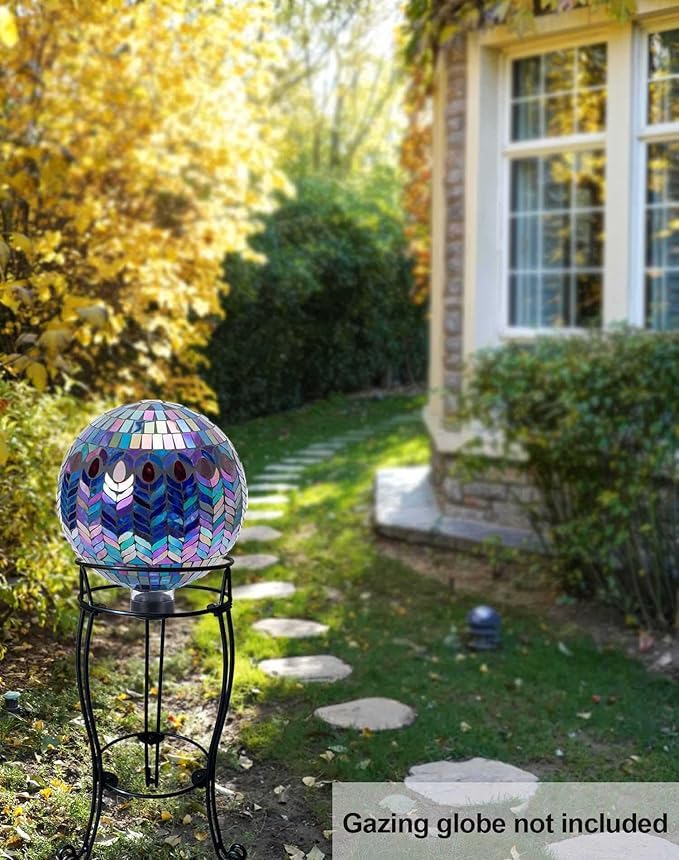TREEZITEK black finish garden stand complements decor and globes.