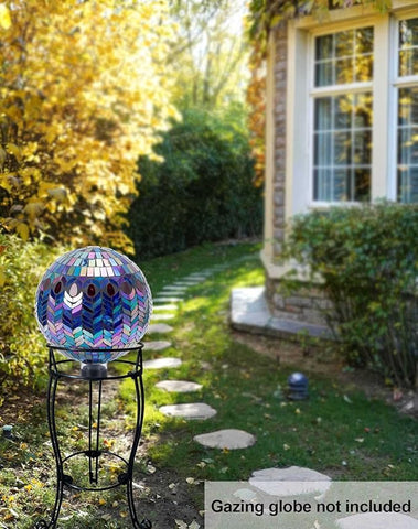 TREEZITEK black finish garden stand complements decor and globes.