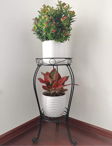 TREEZITEK heavy-duty iron frame provides stable support for ceramic plants.