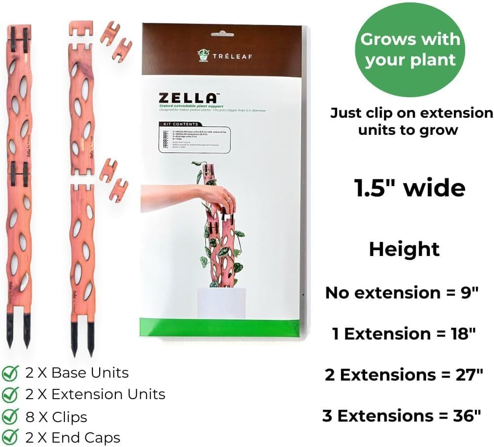 Treleaf Zella extension piece enabling taller, customizable plant support