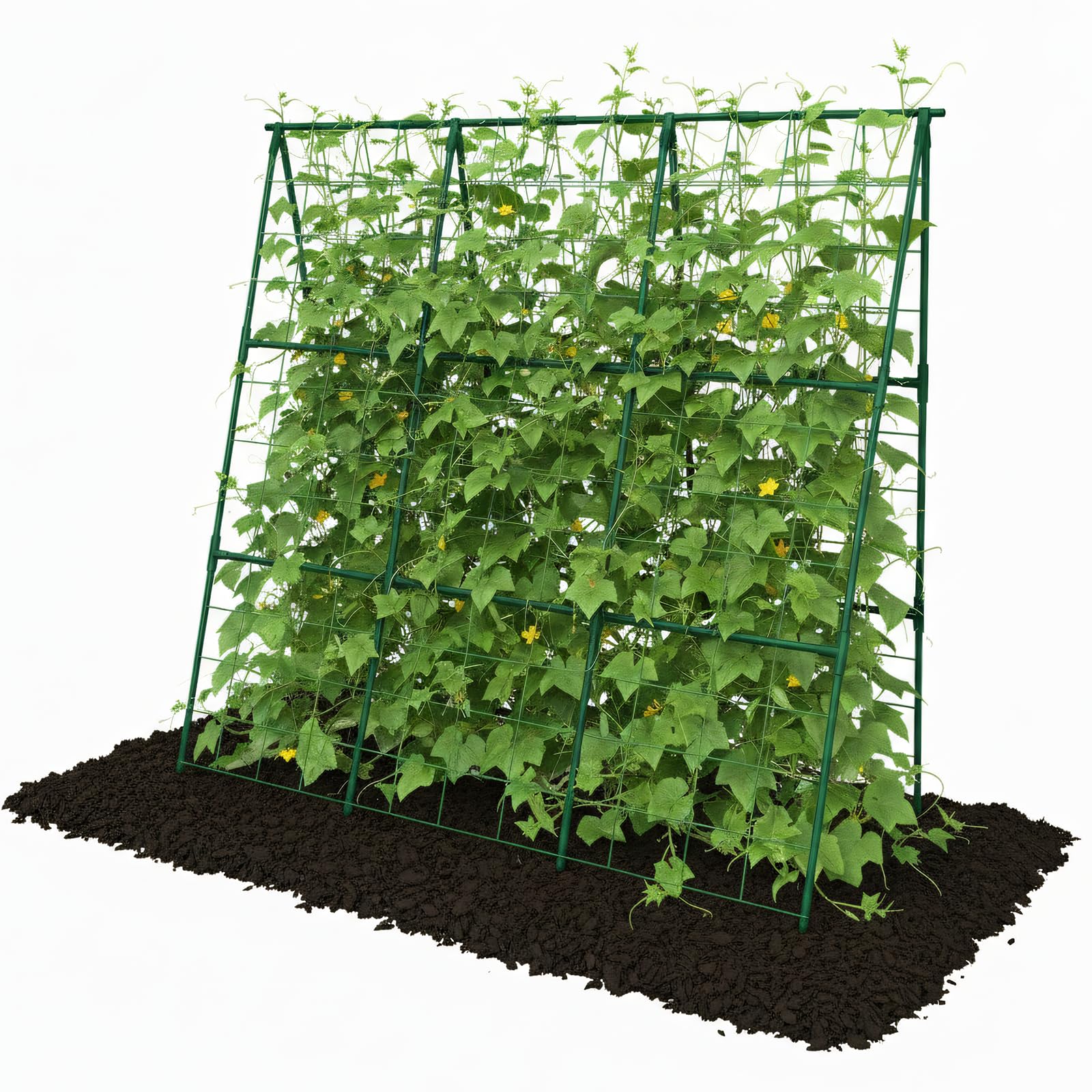 Trellume cucumber trellis assembly for quick, sturdy vertical support