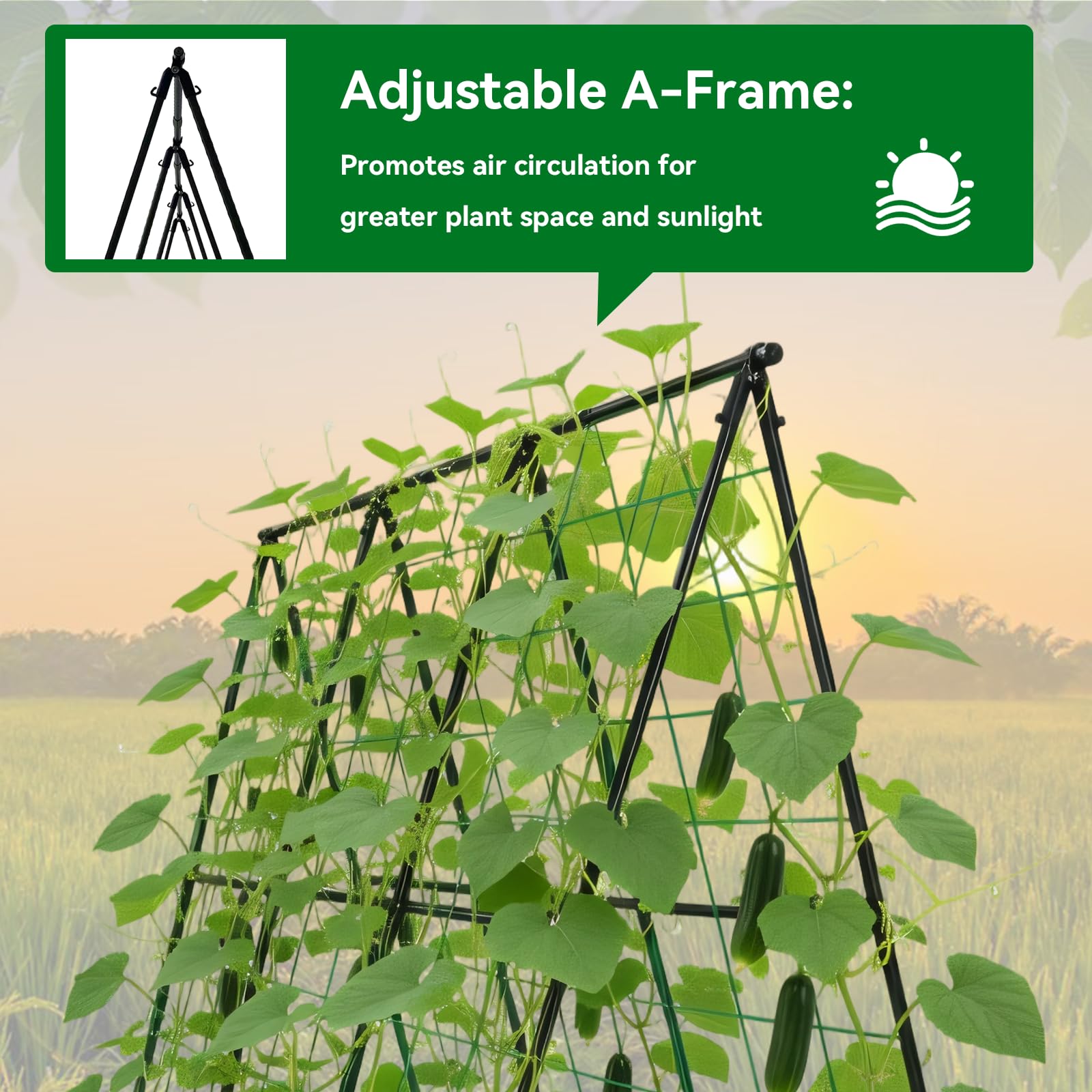 Trellume Cucumber Trellis close-up of plastic-coated steel for durability