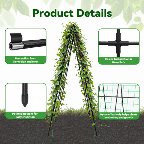 Trellume Cucumber Trellis side view emphasizes A-frame stability for tall vines